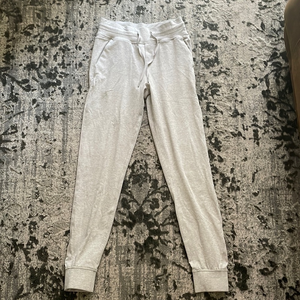 Size small womens Balance Athletica heather grey joggers.